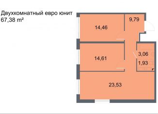 Продам двухкомнатную квартиру, 67.4 м2, Санкт-Петербург, проспект Большевиков, уч3, ЖК Про.Молодость