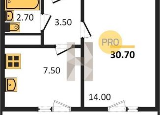 Продам однокомнатную квартиру, 30.7 м2, Краснодар, улица Западный Обход, 45к4, ЖК Грани