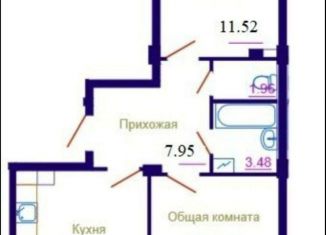 Продается 2-комнатная квартира, 55.7 м2, деревня Портянниково, Александровский проезд, 6