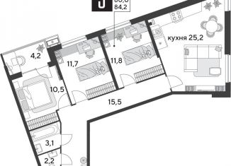 Продажа 3-комнатной квартиры, 84.2 м2, Краснодар, ЖК Парк Победы
