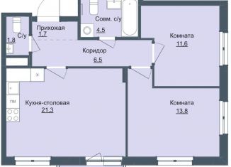 Продам двухкомнатную квартиру, 61.2 м2, Ижевск, Октябрьский район