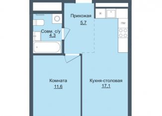 Однокомнатная квартира на продажу, 38.7 м2, Ижевск, ЖК Истории