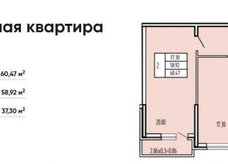 Продам двухкомнатную квартиру, 60 м2, Краснодар, Командорская улица, 9к2, ЖК Символ