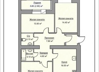 Продается трехкомнатная квартира, 88.7 м2, село Айша