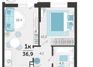 Продаю 1-ком. квартиру, 36.9 м2, Краснодар, улица Автолюбителей, 1Гк1, ЖК Стрижи