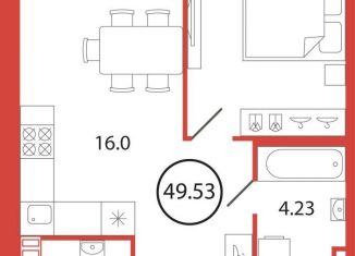Продажа 1-комнатной квартиры, 49.5 м2, Ленинградская область