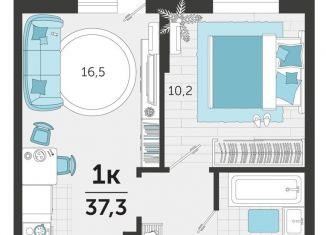 Продажа однокомнатной квартиры, 37.3 м2, Краснодар, улица Автолюбителей, 1Гк1, ЖК Стрижи