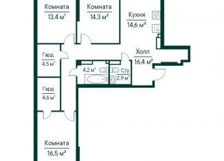 Продажа 3-комнатной квартиры, 91.4 м2, Самара, метро Алабинская
