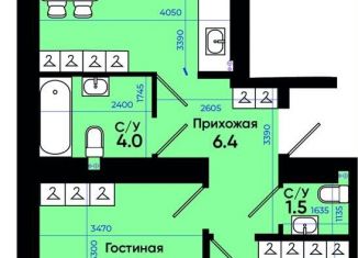Продам двухкомнатную квартиру, 57.5 м2, Батайск, улица Олимпийское Кольцо, 36к17