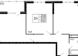 2-комнатная квартира на продажу, 59.5 м2, Ростовская область, проспект Маршала Жукова, 26к5
