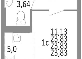 Продается 1-комнатная квартира, 23.8 м2, Челябинск, Советский район, Нефтебазовая улица, 1