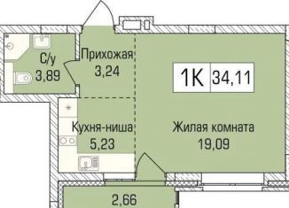 Продажа 1-комнатной квартиры, 34 м2, Новосибирская область, улица Объединения, 102/4с