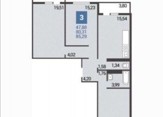 Продаю 3-ком. квартиру, 83 м2, Анапа, улица Ленина, 229, ЖК Горгиппия Морская