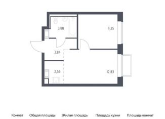 Продается однокомнатная квартира, 32.5 м2, посёлок Мирный, жилой комплекс Томилино Парк, к6.1