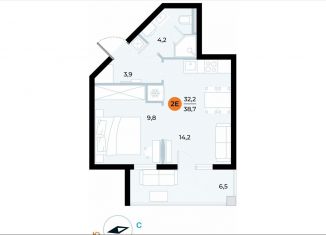 Однокомнатная квартира на продажу, 38.7 м2, поселок городского типа Заозерное