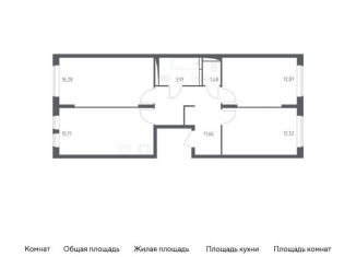 Продается трехкомнатная квартира, 74.4 м2, Москва, жилой комплекс Остафьево, к17