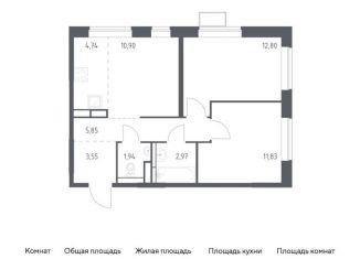 Продается 2-комнатная квартира, 54.6 м2, поселение Рязановское, жилой комплекс Алхимово, 16