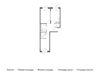 Продам 2-комнатную квартиру, 56.7 м2, деревня Середнево, жилой комплекс Цветочные Поляны Экопарк, к3