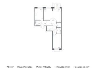 Продажа трехкомнатной квартиры, 78.9 м2, поселение Филимонковское, жилой комплекс Квартал Марьино, к2