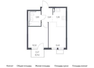 Продажа 1-комнатной квартиры, 33.4 м2, Москва, жилой комплекс Остафьево, к15