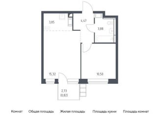 1-комнатная квартира на продажу, 38.8 м2, поселение Рязановское, жилой комплекс Алхимово, к11