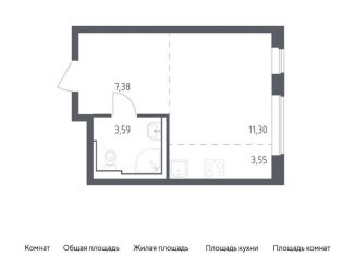 Квартира на продажу студия, 25.8 м2, Москва, жилой комплекс Остафьево, к17