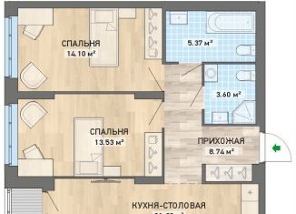 Продается 2-комнатная квартира, 69.6 м2, Екатеринбург, улица Краснофлотцев, 71, ЖК Квартал Энтузиастов