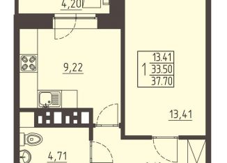 Продам 1-комнатную квартиру, 37.7 м2, Иркутск