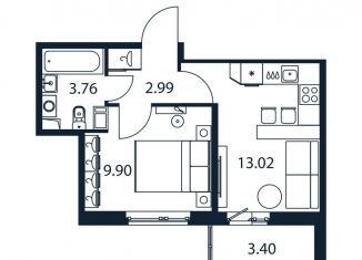 1-комнатная квартира на продажу, 31.4 м2, Ленинградская область