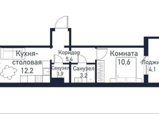 Продажа 1-комнатной квартиры, 33 м2, посёлок Западный