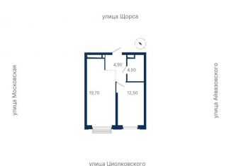1-комнатная квартира на продажу, 41.6 м2, Екатеринбург, Ленинский район