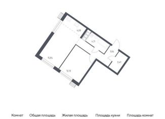 Продается однокомнатная квартира, 46.6 м2, поселение Мосрентген, жилой комплекс Квартал Румянцево, к2