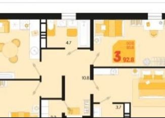Продам 3-комнатную квартиру, 92.8 м2, Краснодар, микрорайон Сосновый Бор