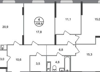 Продажа 4-ком. квартиры, 108.6 м2, поселение Внуковское