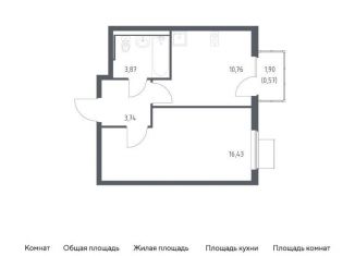 Однокомнатная квартира на продажу, 35.4 м2, Московская область, жилой комплекс Горки Парк, 6.1