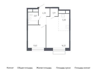 Однокомнатная квартира на продажу, 42.9 м2, Балашиха, жилой квартал Новоград Павлино, к6