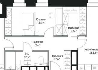 Продам 2-комнатную квартиру, 84 м2, Москва, Лермонтовская улица, 17с1, ЖК Время