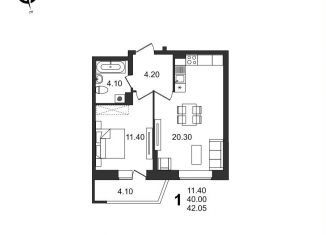 Продается 1-комнатная квартира, 42.1 м2, Волгоградская область, жилой комплекс Балтийский, 53