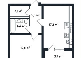 Продается 1-ком. квартира, 43.9 м2, посёлок Доброград, улица Долголетия, 2к3