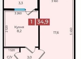 Продается 1-комнатная квартира, 35 м2, Невинномысск
