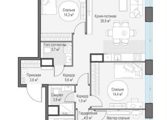 Продажа 3-комнатной квартиры, 98.7 м2, Москва, проспект Генерала Дорохова, 39к1, ЖК Вест Гарден