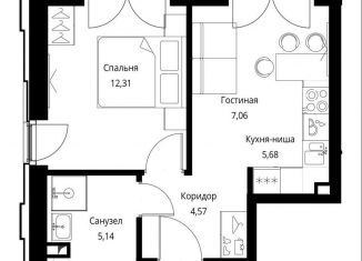 Продам 1-комнатную квартиру, 34.8 м2, Москва, ЖК Селигер Сити