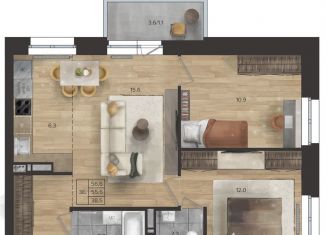 3-ком. квартира на продажу, 56.6 м2, Пермь, улица Формовщиков, Индустриальный район