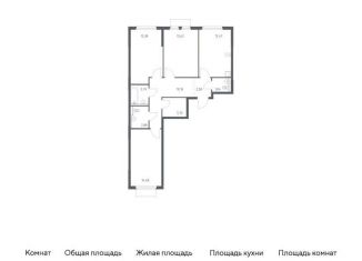 3-комнатная квартира на продажу, 77.7 м2, деревня Мисайлово, Каширское шоссе - Молоково - Андреевское