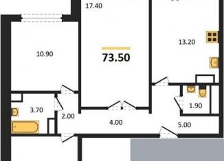 Продаю трехкомнатную квартиру, 73.5 м2, Воронеж, ЖК Лазурный, улица Маршала Одинцова, 25Бпоз28