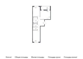 Продается 2-комнатная квартира, 60.8 м2, деревня Новосаратовка