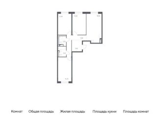 Трехкомнатная квартира на продажу, 76.8 м2, Ленинградская область, жилой комплекс Квартал Лаголово, 2