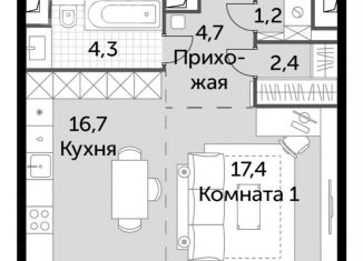 Продажа однокомнатной квартиры, 46.7 м2, Москва, Шелепихинская набережная, 40к1, станция Хорошёво