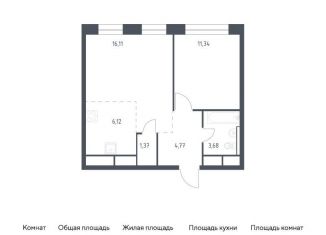 Продажа однокомнатной квартиры, 43.4 м2, Балашиха, жилой квартал Новоград Павлино, к8