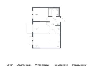 Продается двухкомнатная квартира, 52.2 м2, Московская область, Каширское шоссе - Молоково - Андреевское